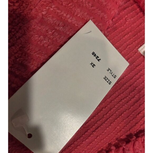 New! Pink Chenille Shirt Robe Adonna Plus Size 3X Leisurewear Button Pockets - Picture 9 of 16